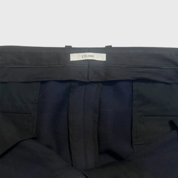 CELINE wool straight leg navy pants - Picture 7 of 8